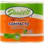 PAPEL HIGIÉNICO 4 ROLLOS SHUTTIL COMPACTO