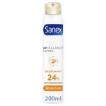 DESODORANTE SANEX MUJER SPRAY PH DERMO SENSITIVE PROTECCIÓN 24H 200ML.