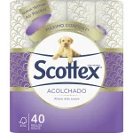 PAPEL HIGIÉNICO SCOTTEX ACOLCHADO TRIPLE CAPA PACK 40 ROLLOS