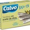 SARDINAS BAJO EN SAL CALVO EN ACEITE OLIVA LATA 84G