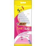 MAQUINILLA DEPILATORIA 2 HOJAS TWIN LADY SENSITIVE BIC 5+1 UNDS