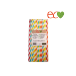CAÑITA PAPEL ESPIRAL COLORES 23 CM PAQ 50 UNDS