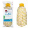 FREGONA MICROFIBRA MINITRENZA BLANCA-AMARILLA LIGERINA
