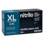 GUANTE NITRILO NEGRO S/POLVO TALLA XL CAJA 100 UNDS