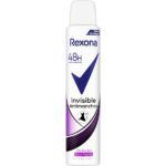 DESODORANTE REXONA INVISIBLE ANTIMANCHAS 48 HORAS SECADO RAPIDO 0% ALCOHOL SPRAY 200ML