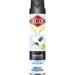 INSECTICIDA ORO SENSITIVE MOSCAS Y MOSQUITOS EFICAS EN SEGUNDOS SIN OLOR 1000 CC