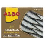 SARDINILLAS ALBO EN ACEITE DE OLIVA LATA 82 GRS 8/12 PIEZAS